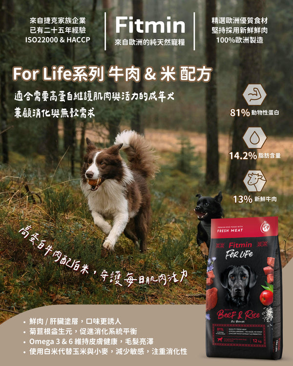 FITMIN For Life Beef&Rice - adult dog food