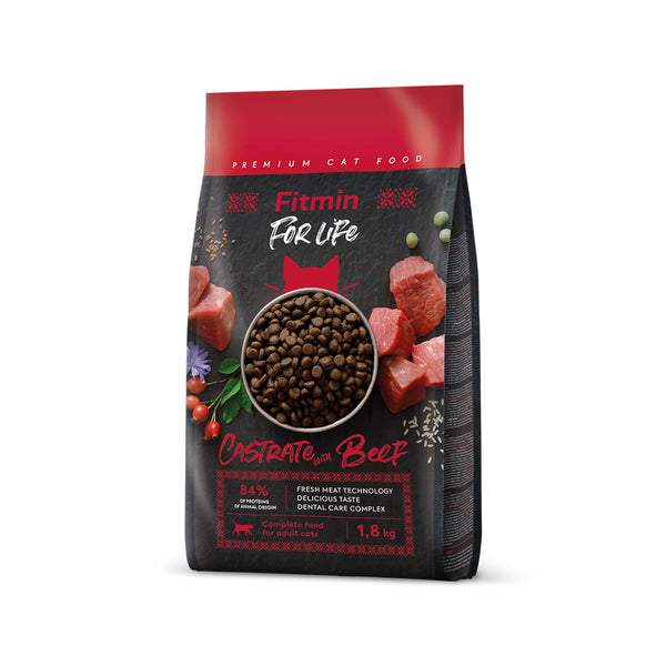 FITMIN FOR LIFE 貓用乾糧 絕育貓專用 牛肉配方