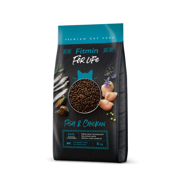 FITMIN FOR LIFE 貓用乾糧 成貓 魚肉&雞肉配方