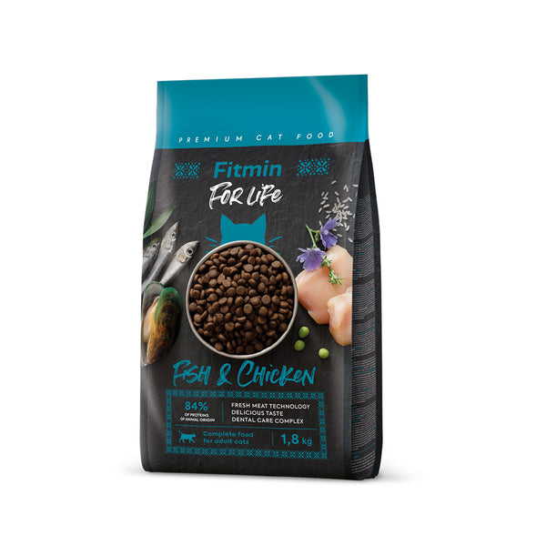 FITMIN FOR LIFE 貓用乾糧 成貓 魚肉&雞肉配方